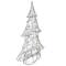 15.25" LED Silver Lighted Wire and Bead Decoration Christmas Tree, Warm White Lights